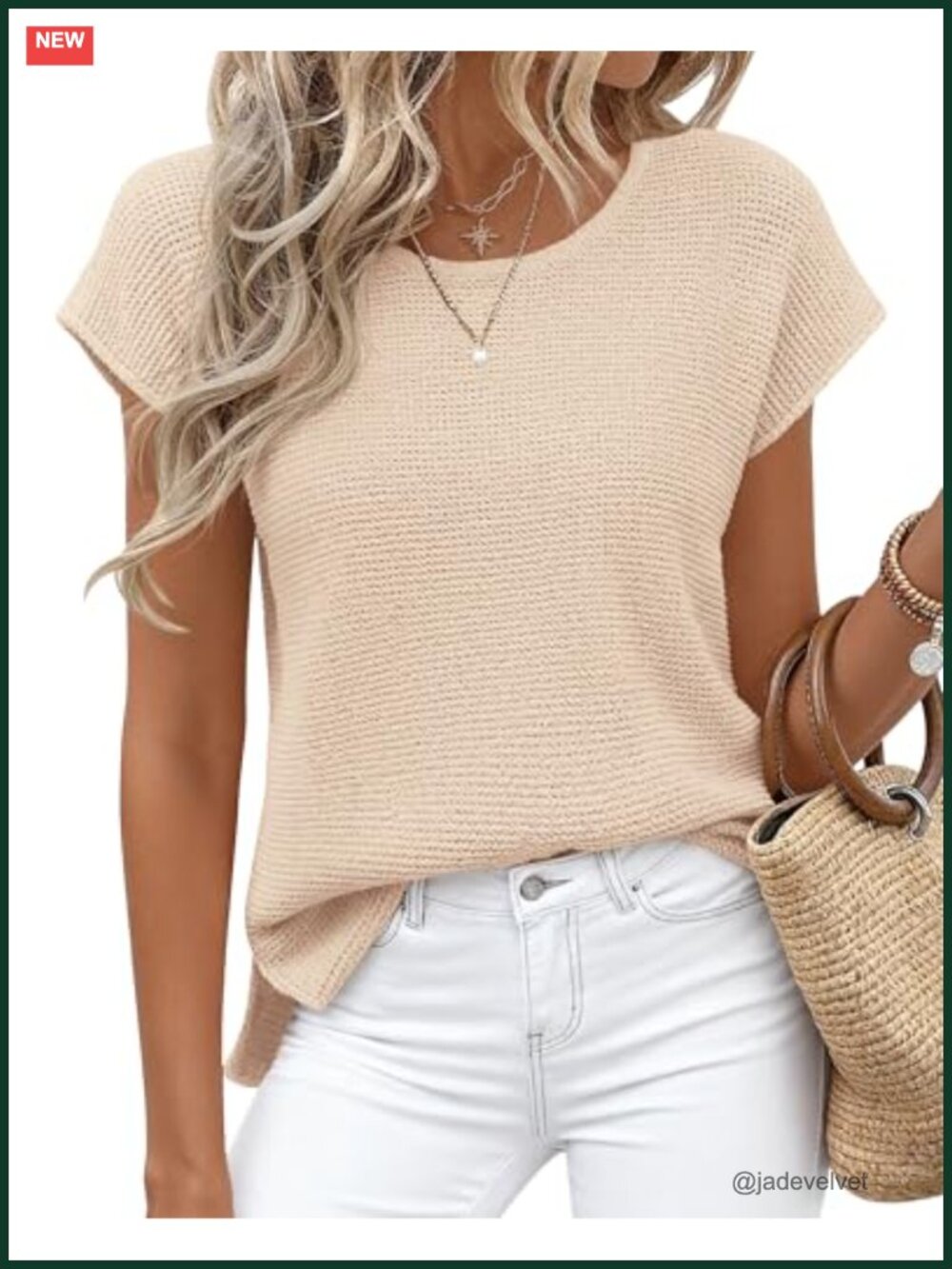 Sweater Vest Cap Sleeve Knit Top Loose Fit Spring Summer